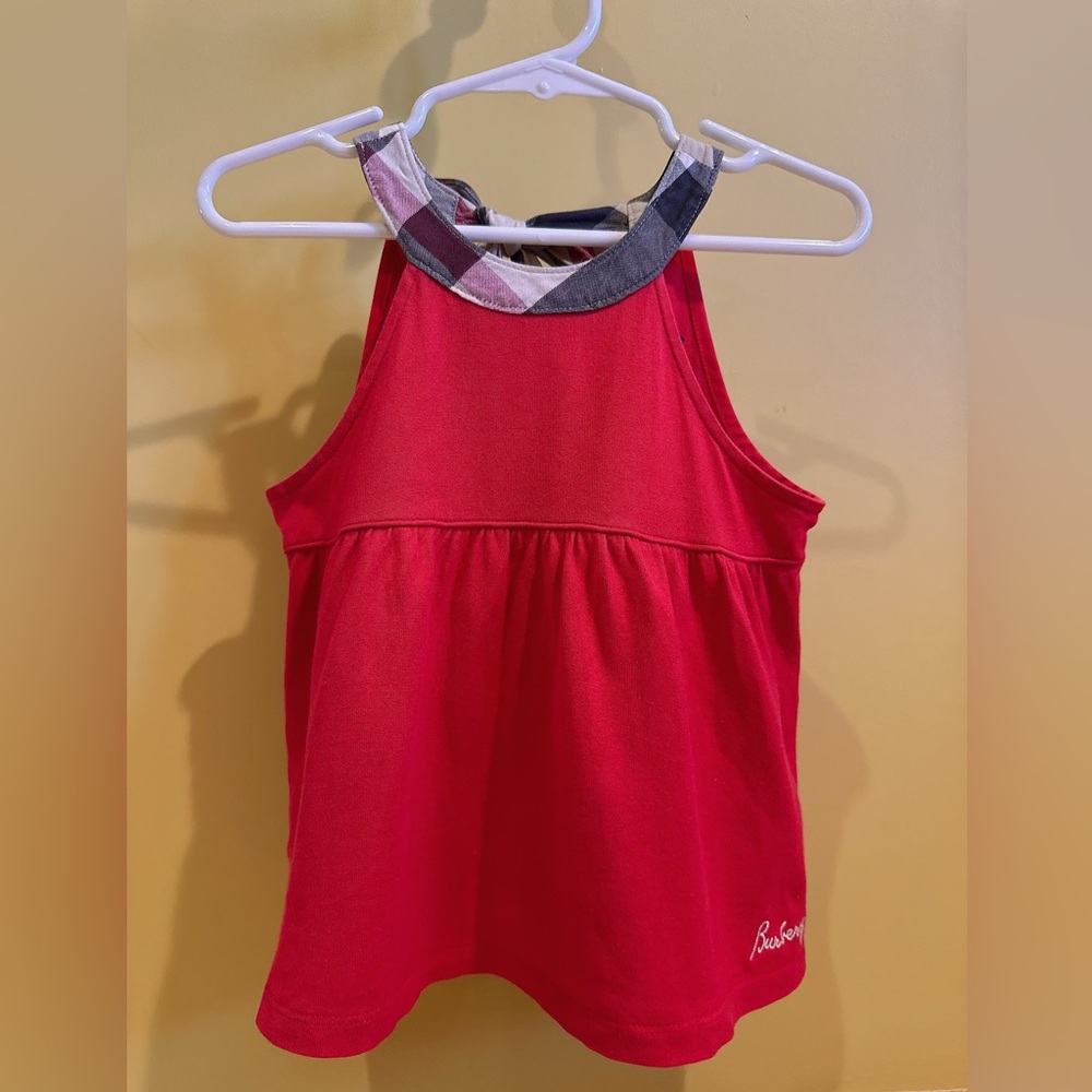 Burberry toddler girl nova check Red Sleeveless Top 90cm 2T